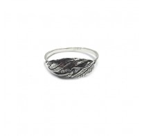 R002215 Handmade Sterling Silver Floral Ring Leaf Genuine Solid Stamped 925
